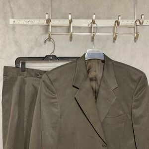 Men Suede Suit 44R Brown Beige Chameleon 3B Academia Professional 36X29 Gianelli